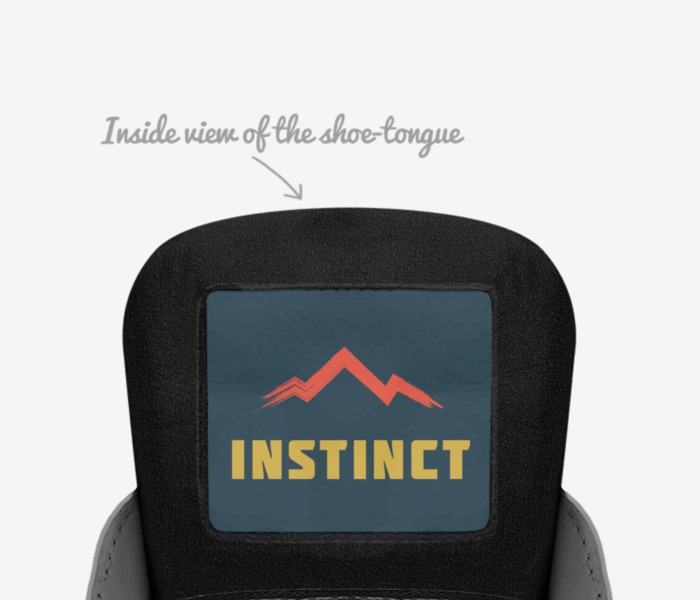 Instinct SneakerCo custom made in Italy shoes by Taulib Frazier | Tongue view