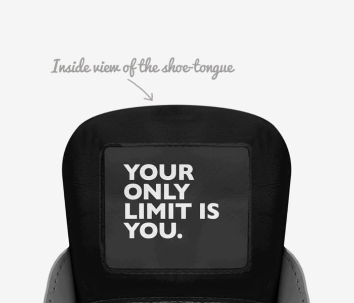 Outkomes custom made in Italy shoes by Jeremy Codjoe | Tongue view