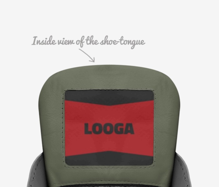 LOOGA CAMO-BLACK custom made in Italy shoes by Hugues Nazaire | Tongue view