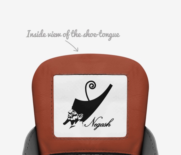 Negash Khnum custom made in Italy shoes by Rocklin Negash | Tongue view