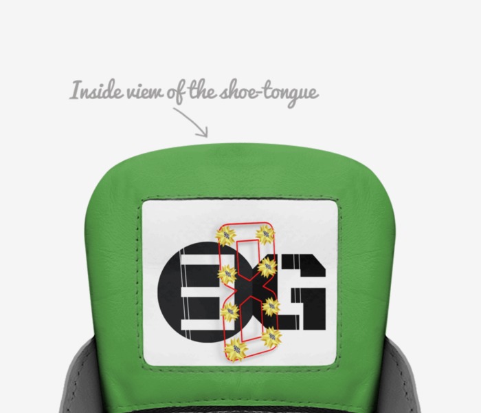 3LDG8 custom made in Italy shoes by Jerell Elder | Tongue view