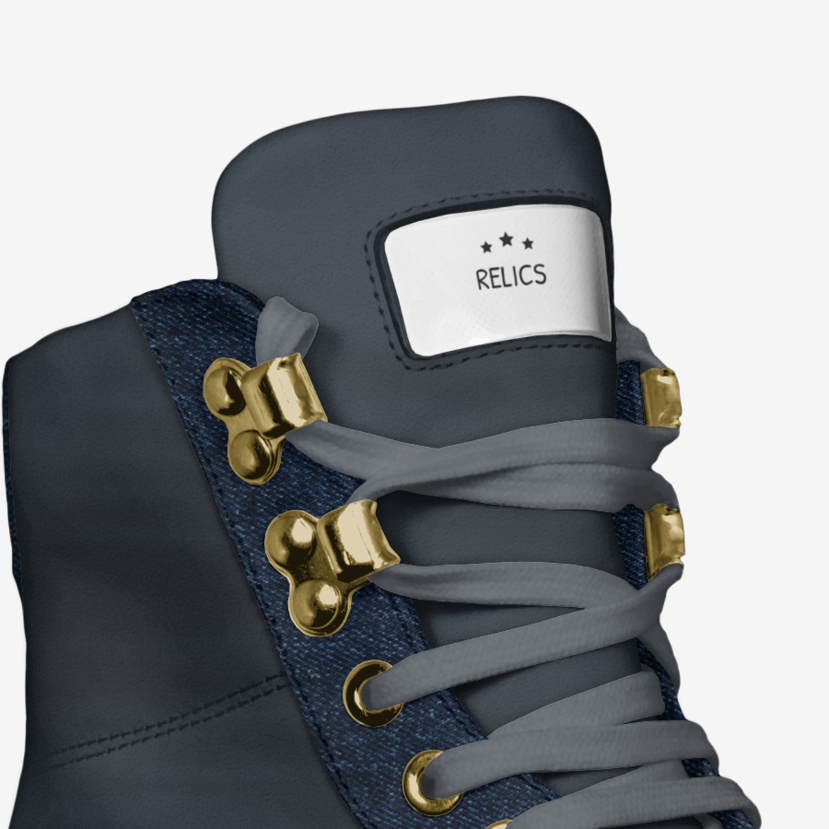 Relics custom made in Italy shoes by Dajour Blackstock | Detail view