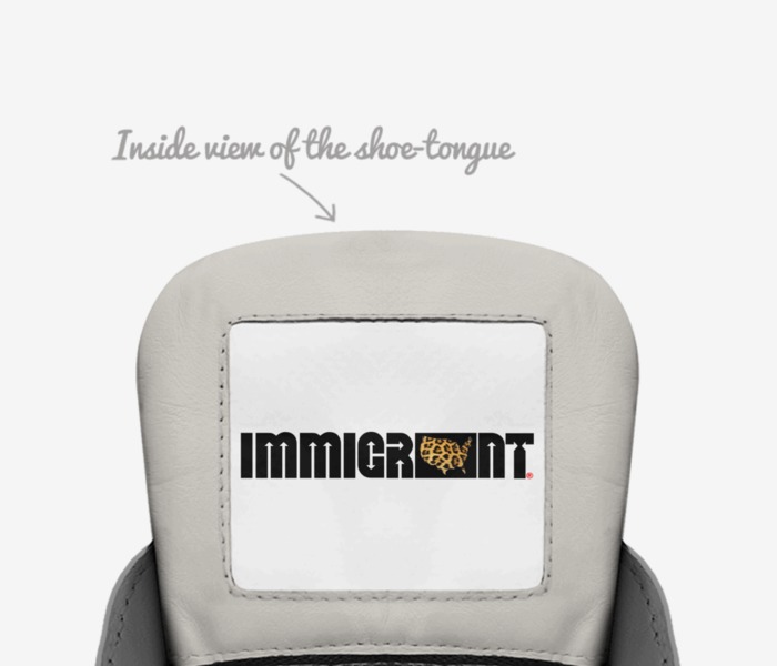 Immigrant Apparel custom made in Italy shoes by Betty Penate | Tongue view