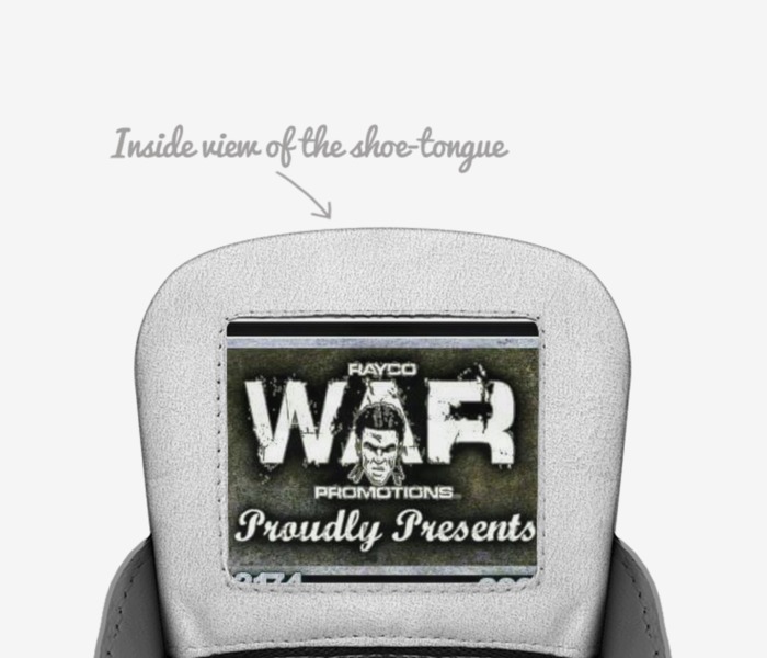 WAR BOXING custom made in Italy shoes by Rayco Saunders™ | Tongue view