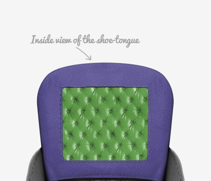 Zhyon custom made in Italy shoes by Nichole Wilson | Tongue view