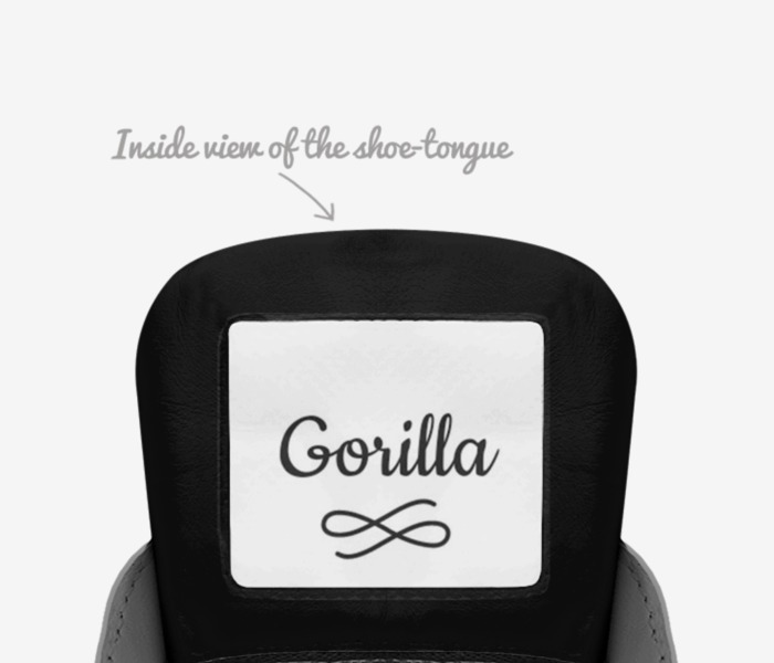One Stripe custom made in Italy shoes by The Gorilla Shoes | Tongue view