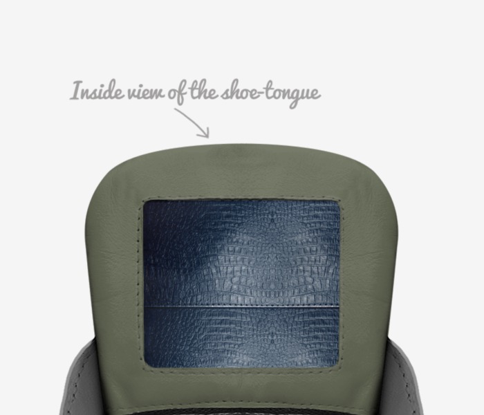 Dedicated Hustle custom made in Italy shoes by Dh Luxe | Tongue view