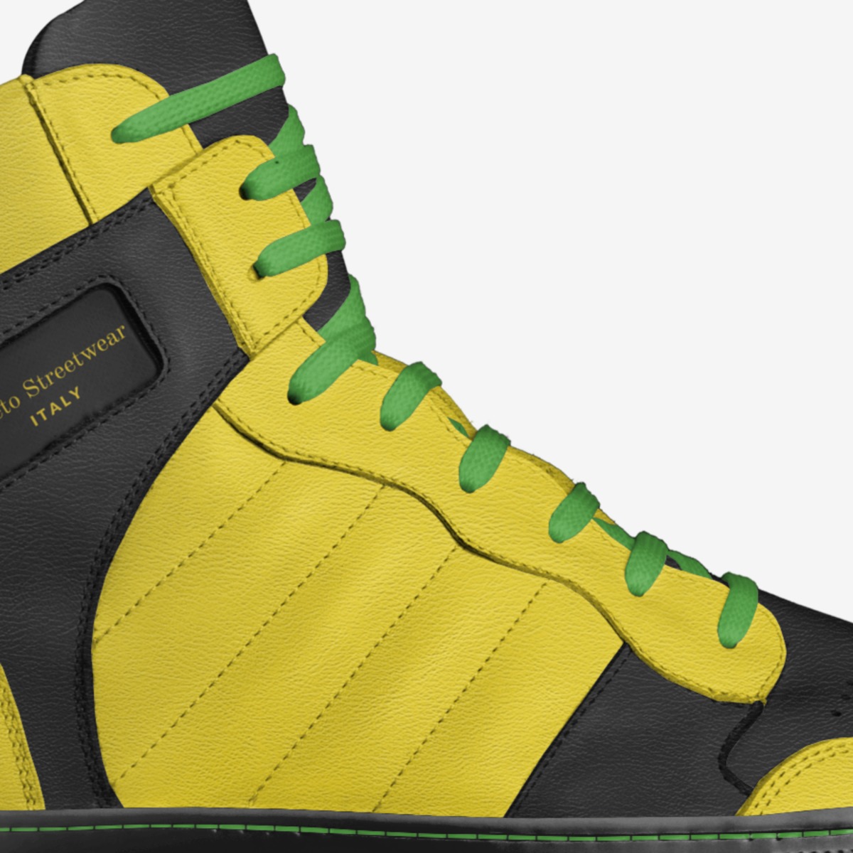 Pareto Streetwear custom made in Italy shoes by Jeffrey Thomas | Detail view