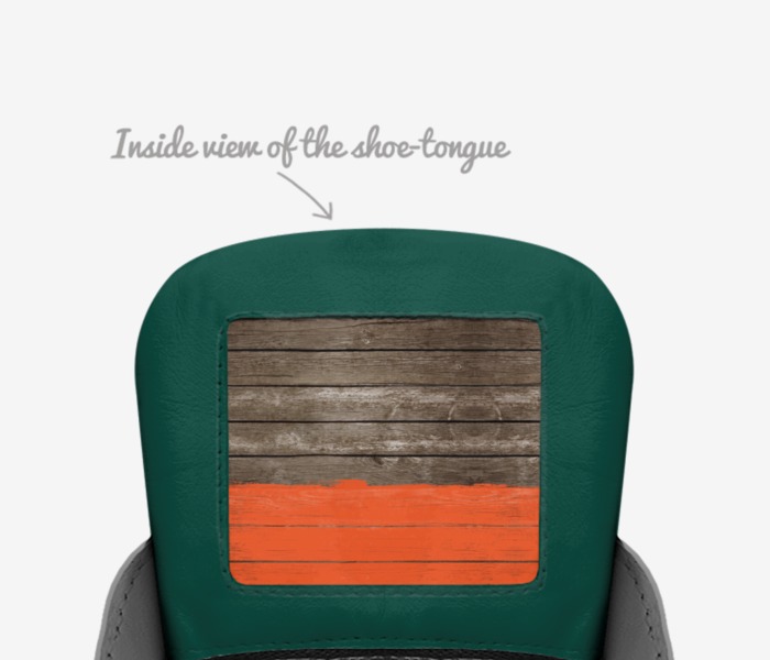 Reborn custom made in Italy shoes by Renata Hall | Tongue view