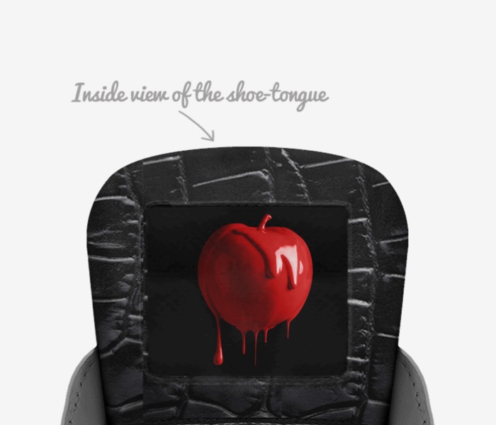 Omega Knights custom made in Italy shoes by Ad Selders | Tongue view