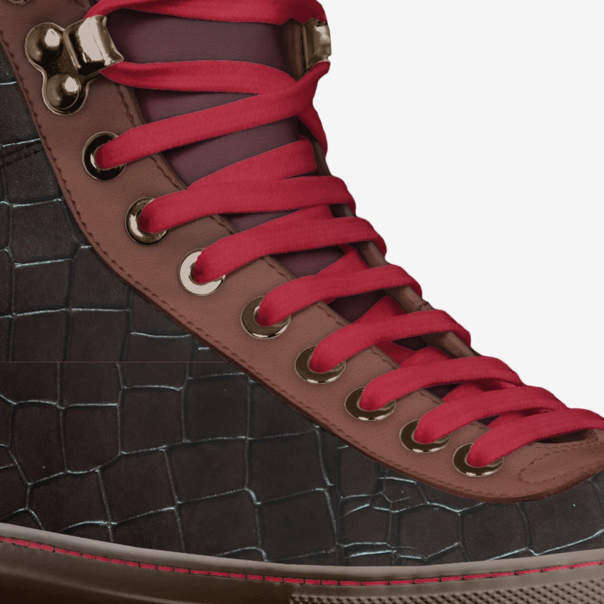 Red Dragon custom made in Italy shoes by Lawrence D. Blackwell | Detail view