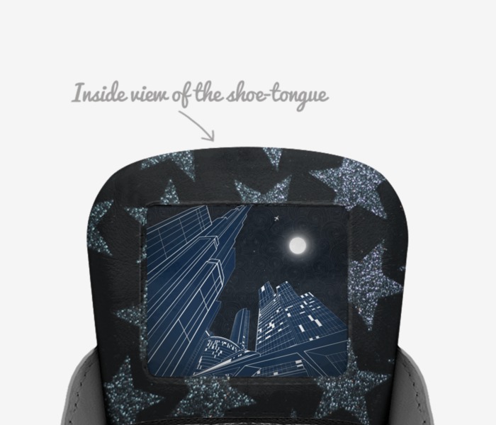 Lunar Studios custom made in Italy shoes by Cheyenne Reed | Tongue view