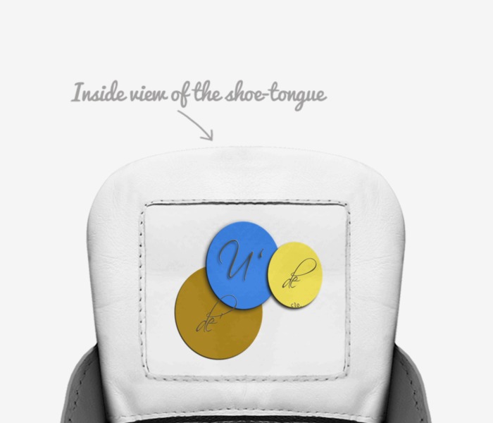 U'DE'DE custom made in Italy shoes by Demaria Simmons | Tongue view