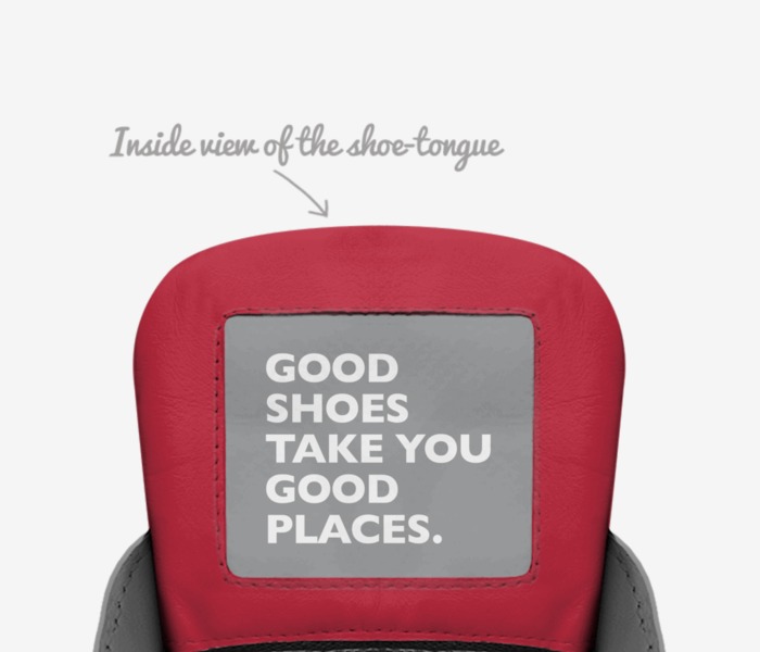 Elaine's  custom made in Italy shoes by Adon Flukers | Tongue view