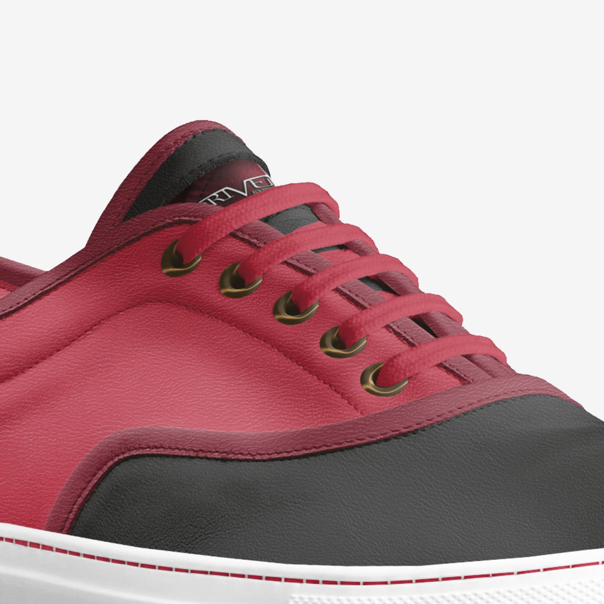 Driven Red-Omega custom made in Italy shoes by Jason Oberly | Detail view