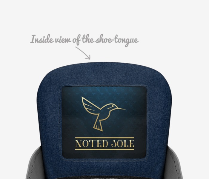 Blue Sole custom made in Italy shoes by Marcus Brooks | Tongue view