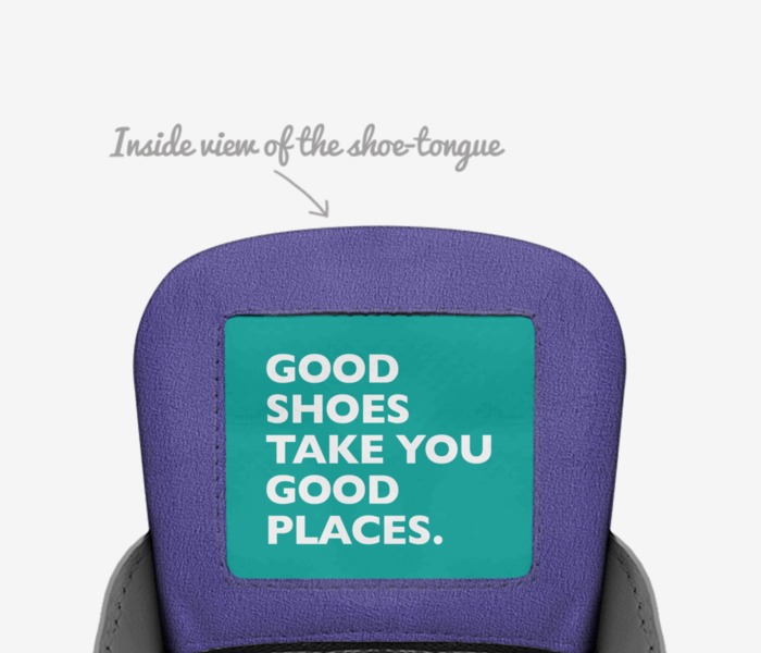 Top- Flight Plums custom made in Italy shoes by Queen Carr | Tongue view