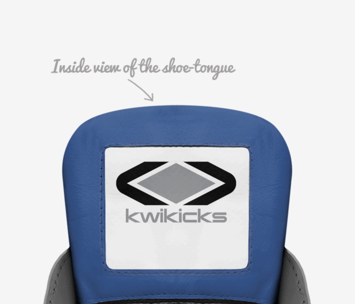 Kwik Kicks custom made in Italy shoes by Paul Hebron | Tongue view