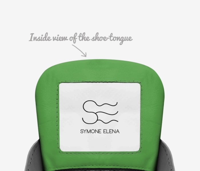Symone Elena custom made in Italy shoes by Symone Walker | Tongue view