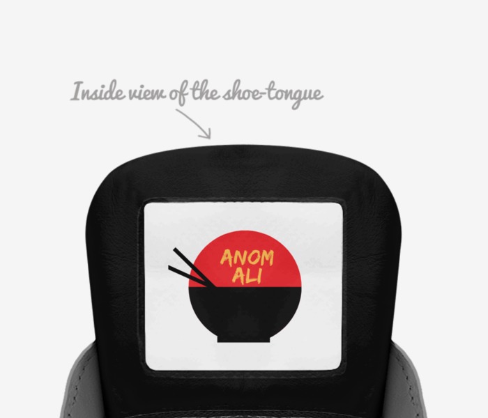 Anomali custom made in Italy shoes by Jawaun Ervin | Tongue view