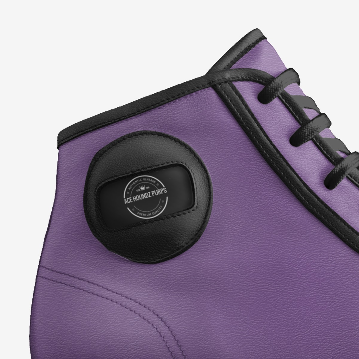 Ace Houndz Purps custom made in Italy shoes by Joshua Wheaton Gold6ixes | Detail view