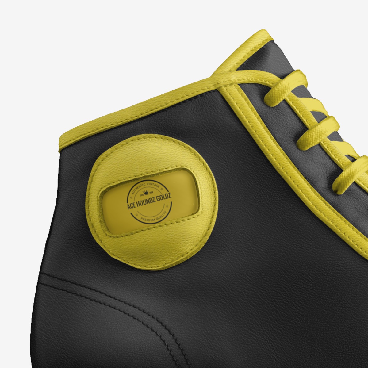 Ace Houndz Goldz custom made in Italy shoes by Joshua Wheaton Gold6ixes | Detail view