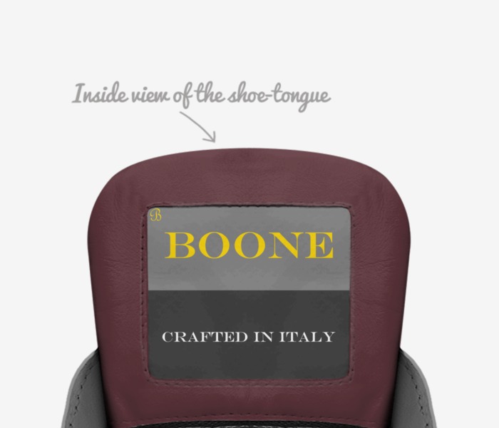 Boone custom made in Italy shoes by Dylon Boone | Tongue view