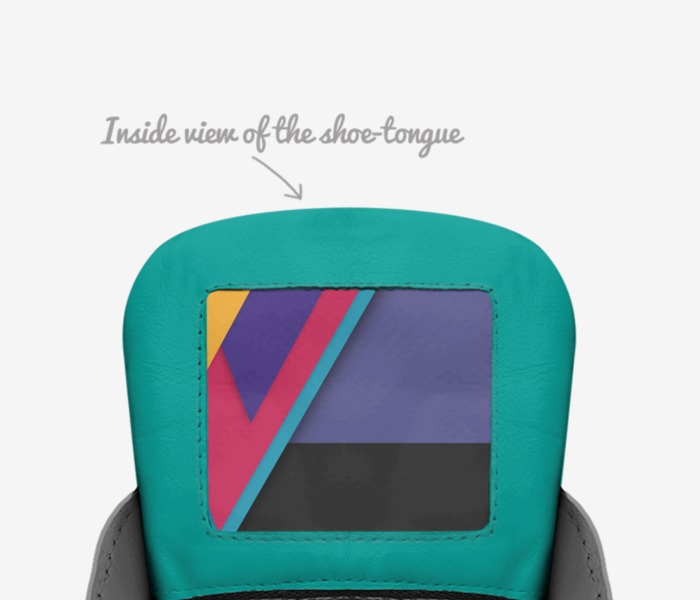 Jawbreaker custom made in Italy shoes by Cheyenne Reed | Tongue view