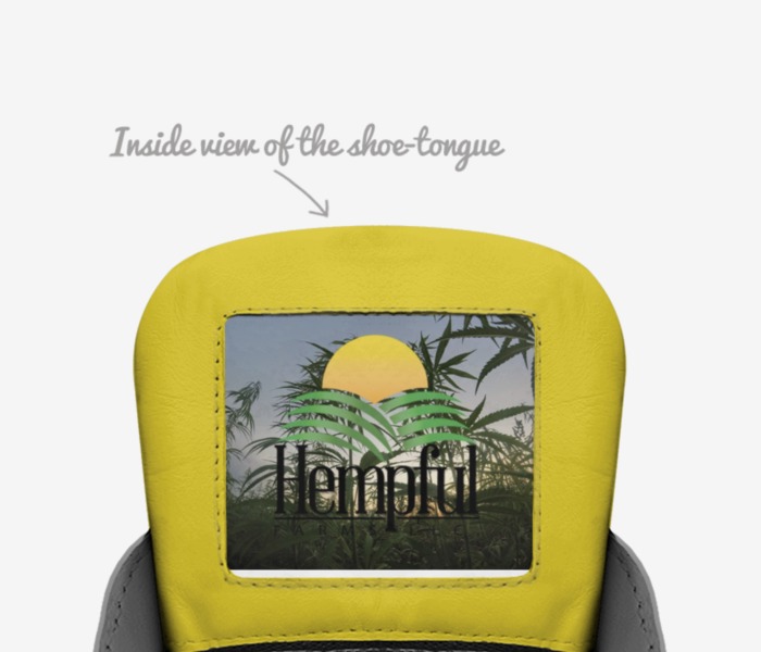 Hempful Farms 1 custom made in Italy shoes by Chris Martin | Tongue view