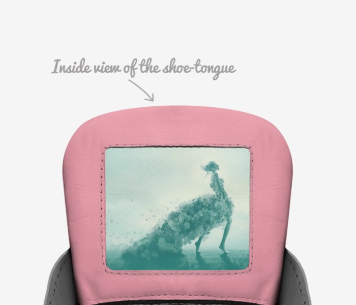 Enigma custom made in Italy shoes by Danielle Blackwell | Tongue view
