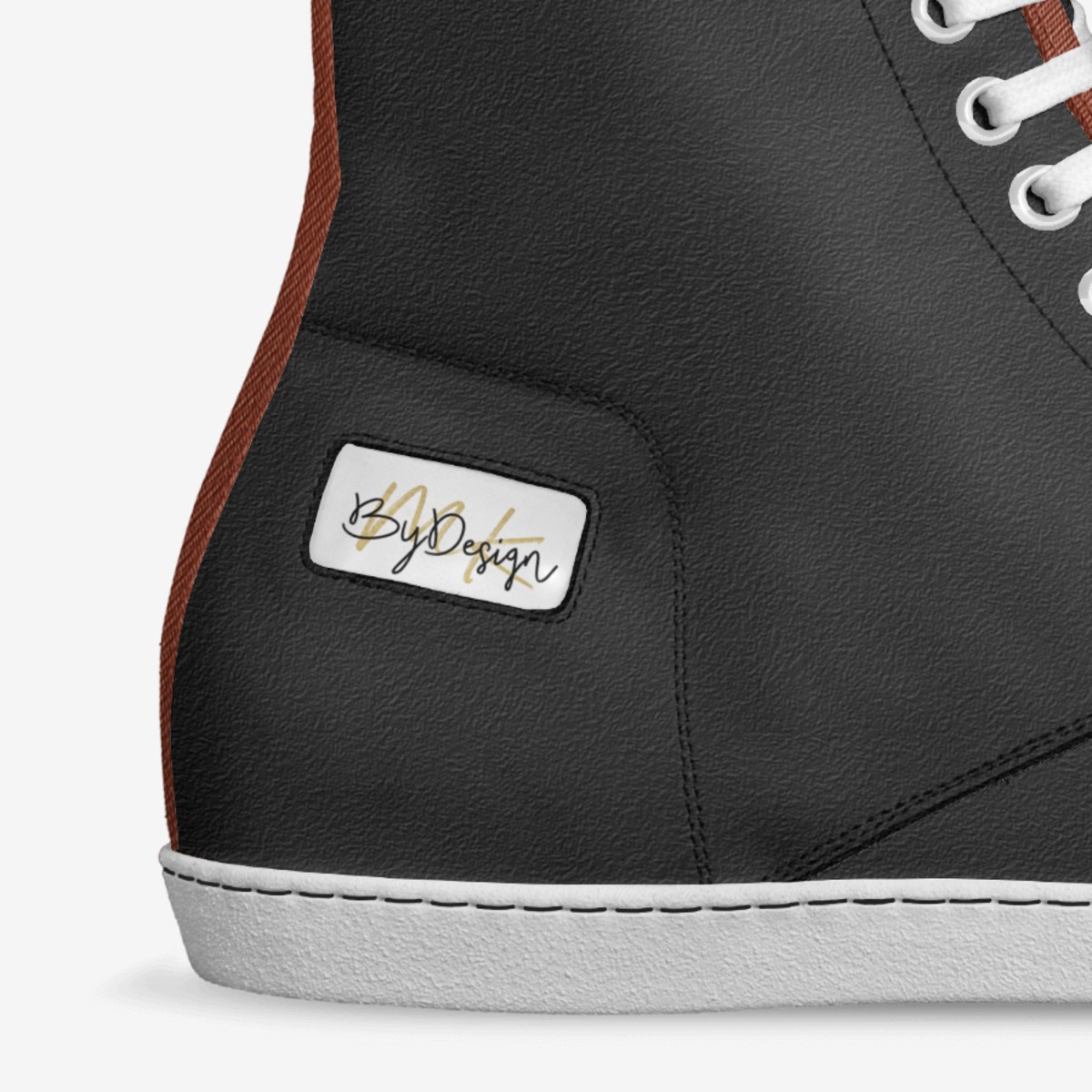 The Black Hightop custom made in Italy shoes by Merlin Kothari | Detail view