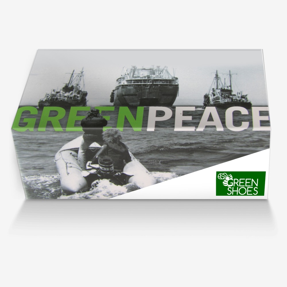 GREENPEACE custom made in Italy shoes by Agency Aliveshoes | Box view