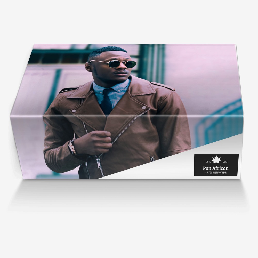 Pan African custom made in Italy shoes by Jason Chukwura | Box view