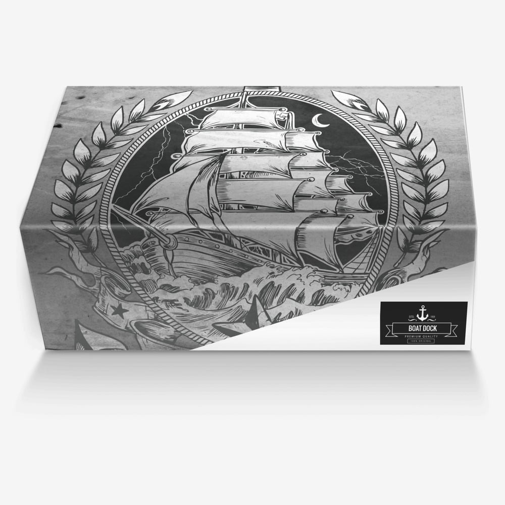 Boat dock custom made in Italy shoes by Keegan Jones | Box view