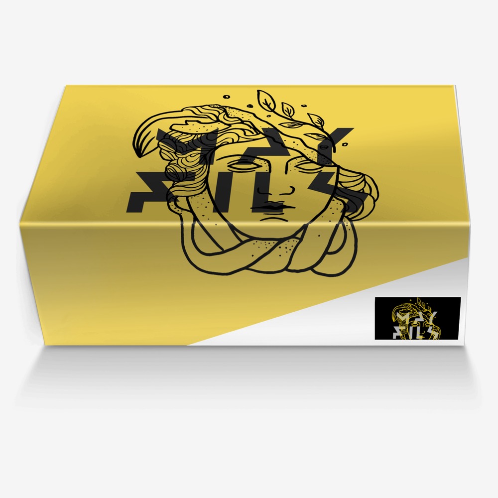 Gold rose custom made in Italy shoes by May Fils | Box view