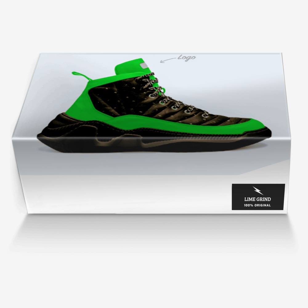 Lime Grind custom made in Italy shoes by Krist Taylor Johnson | Box view