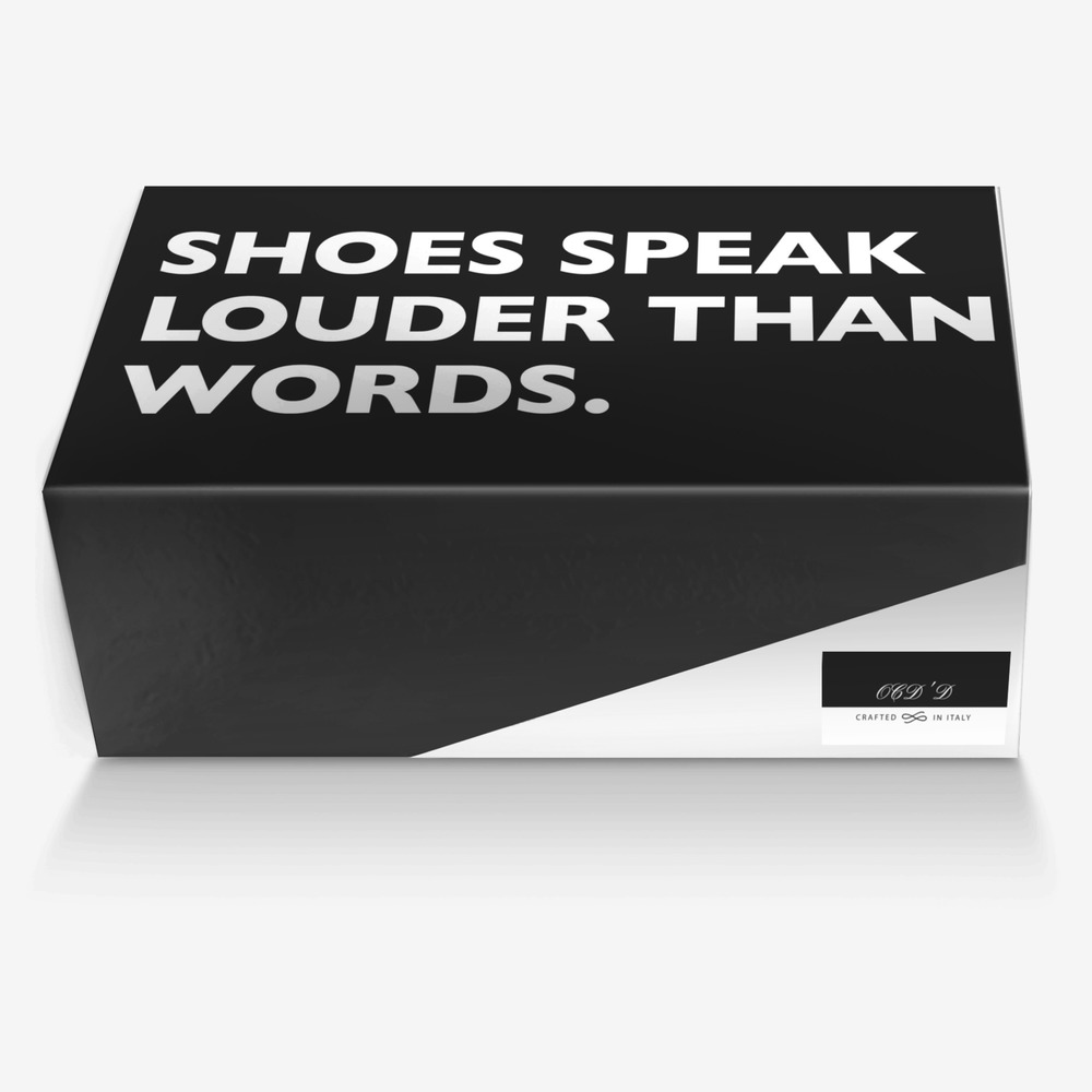 OCD'D custom made in Italy shoes by Maneka Mathews | Box view