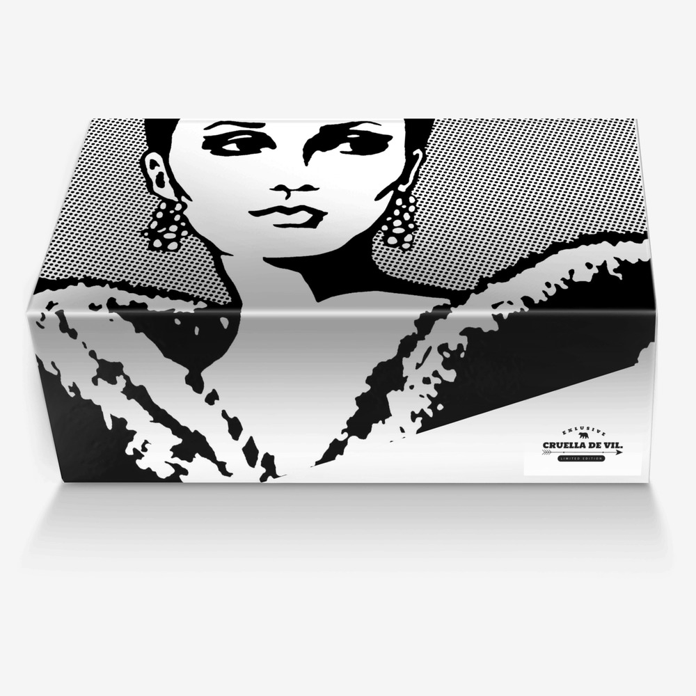 Cruella De Vil. custom made in Italy shoes by Nickieaubourg | Box view
