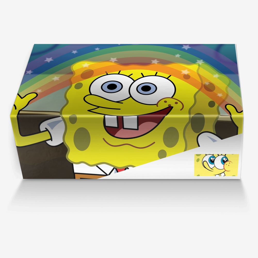 Spongebob custom made in Italy shoes by Billy Bob | Box view