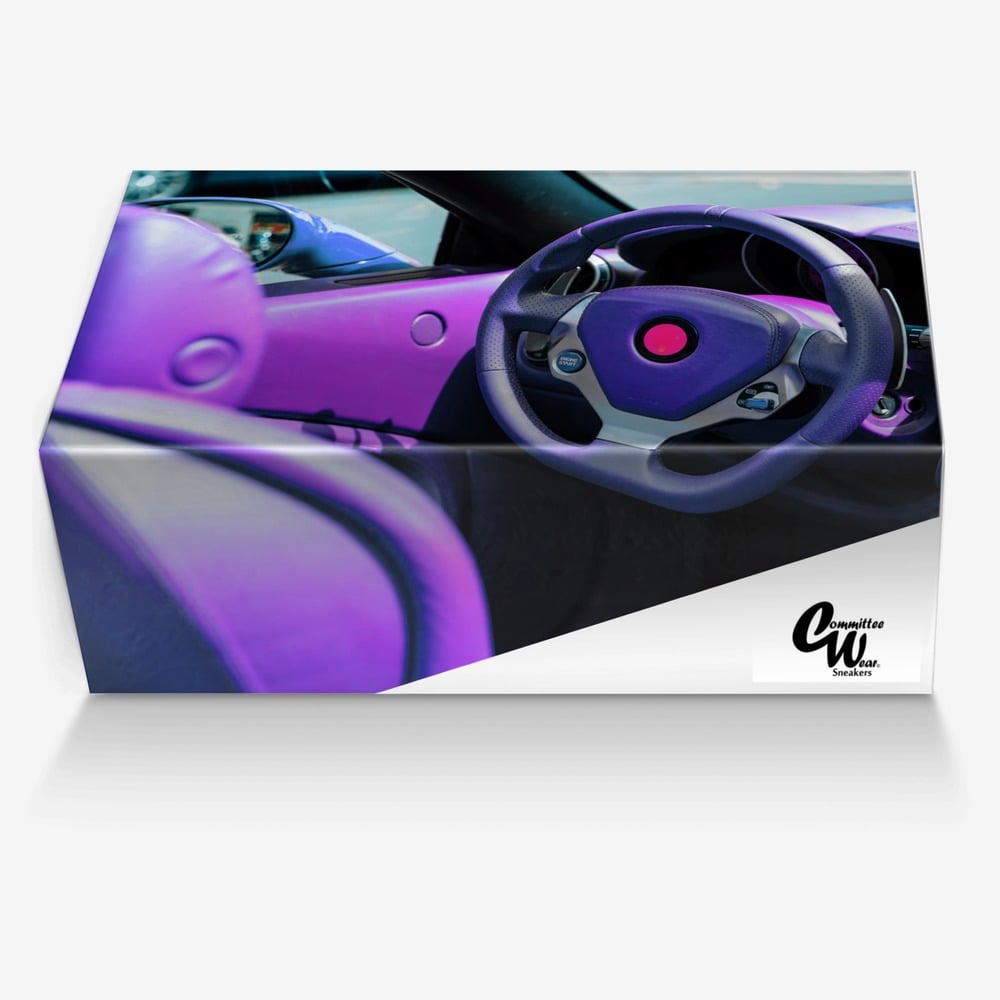 CW PURPLE CITY custom made in Italy shoes by Terrence Ford | Box view