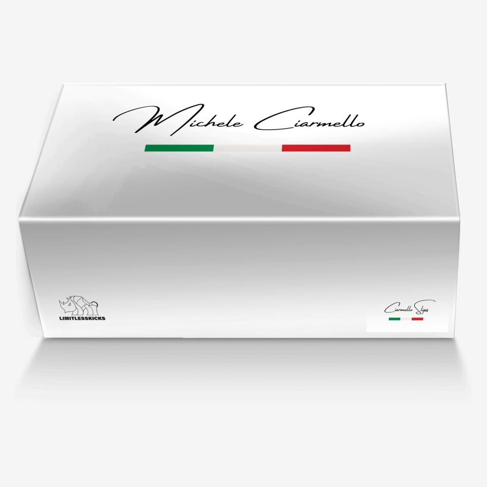 Ciarmello Slips custom made in Italy shoes by Limitless Kicks | Box view