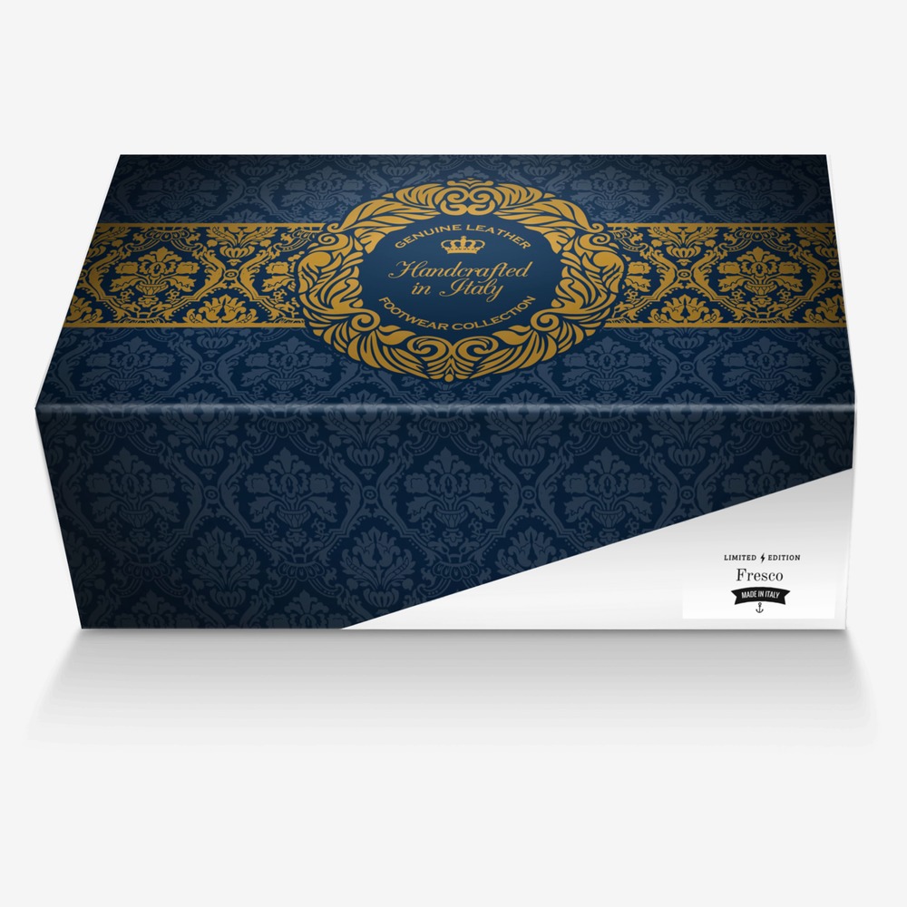 Fresco custom made in Italy shoes by Lamar Jones | Box view