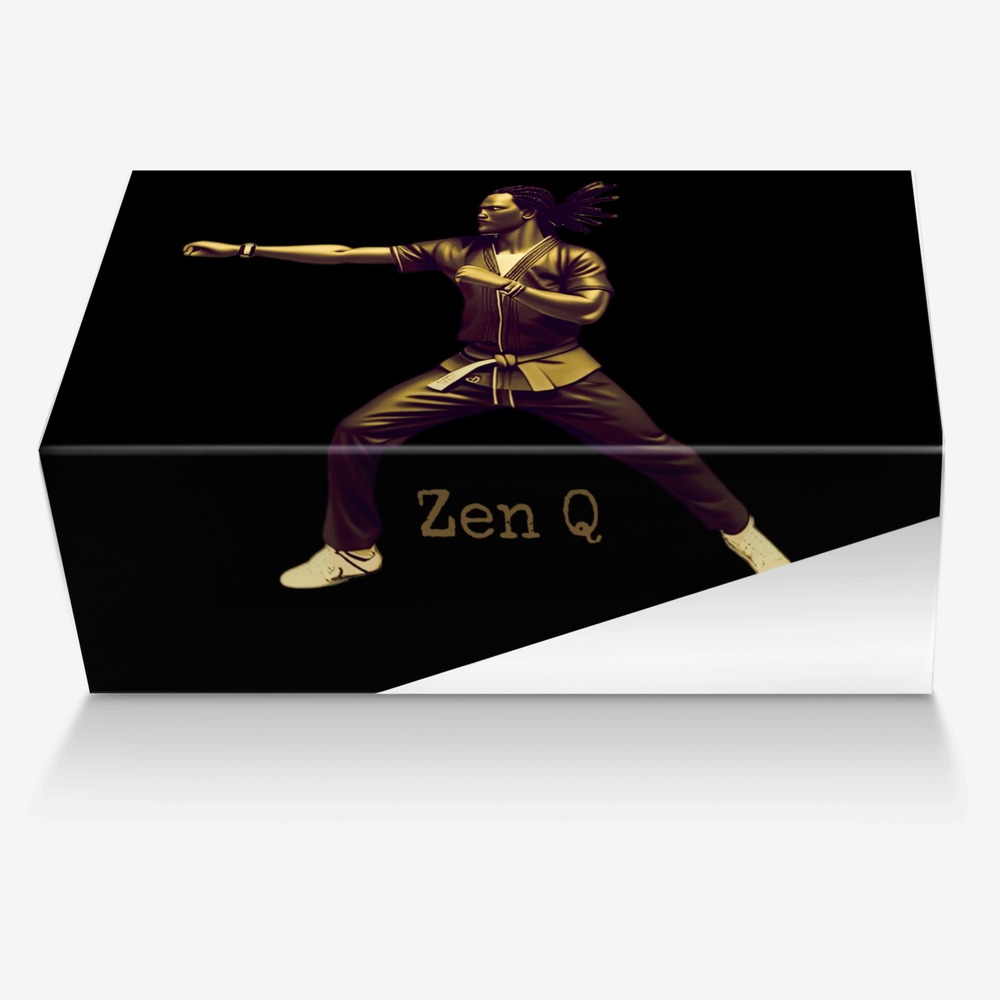 Zen Q Gold 1s custom made in Italy shoes by Deante Steele | Box view