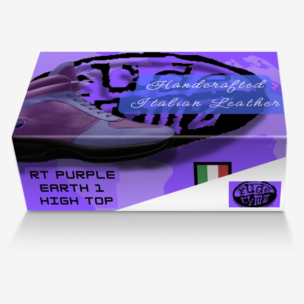 RT Purple Earth  custom made in Italy shoes by Byron Burke Aka Popâ Ur-mää | Box view