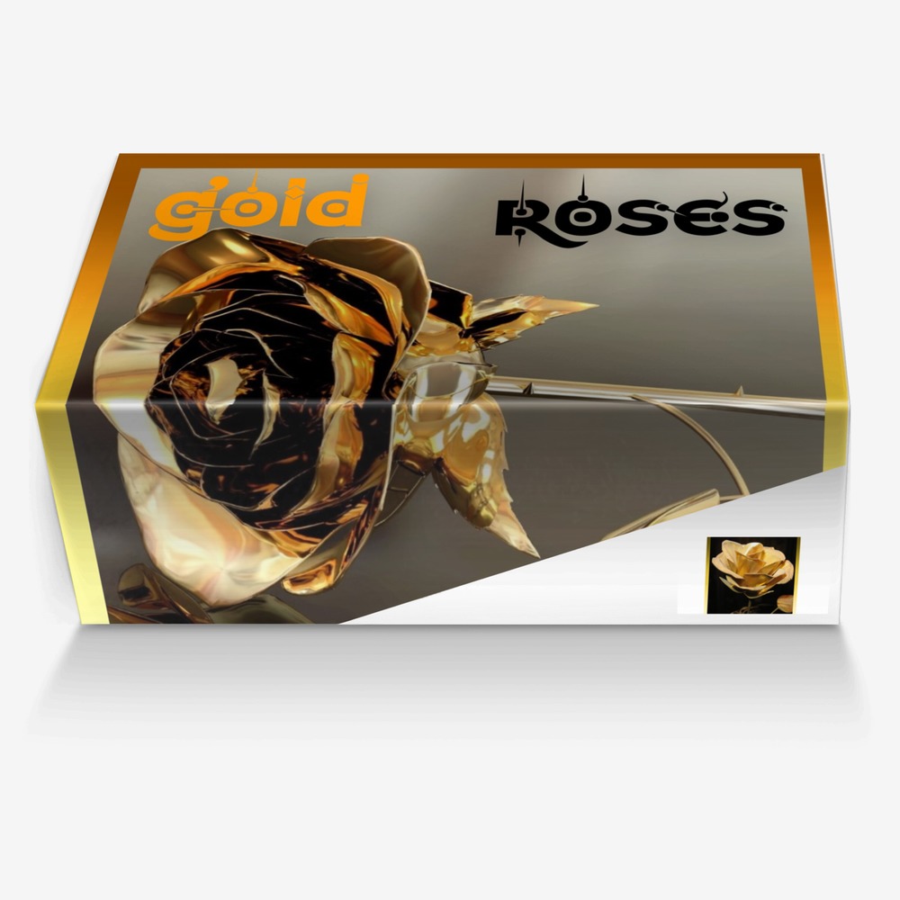 gold roses custom made in Italy shoes by Nora Payeton | Box view