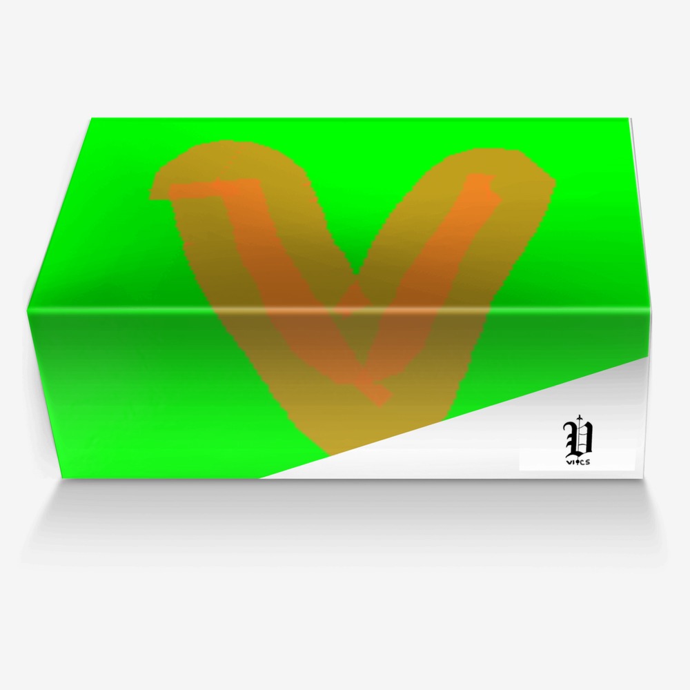 vics gorange neon custom made in Italy shoes by Brayden Murphy | Box view