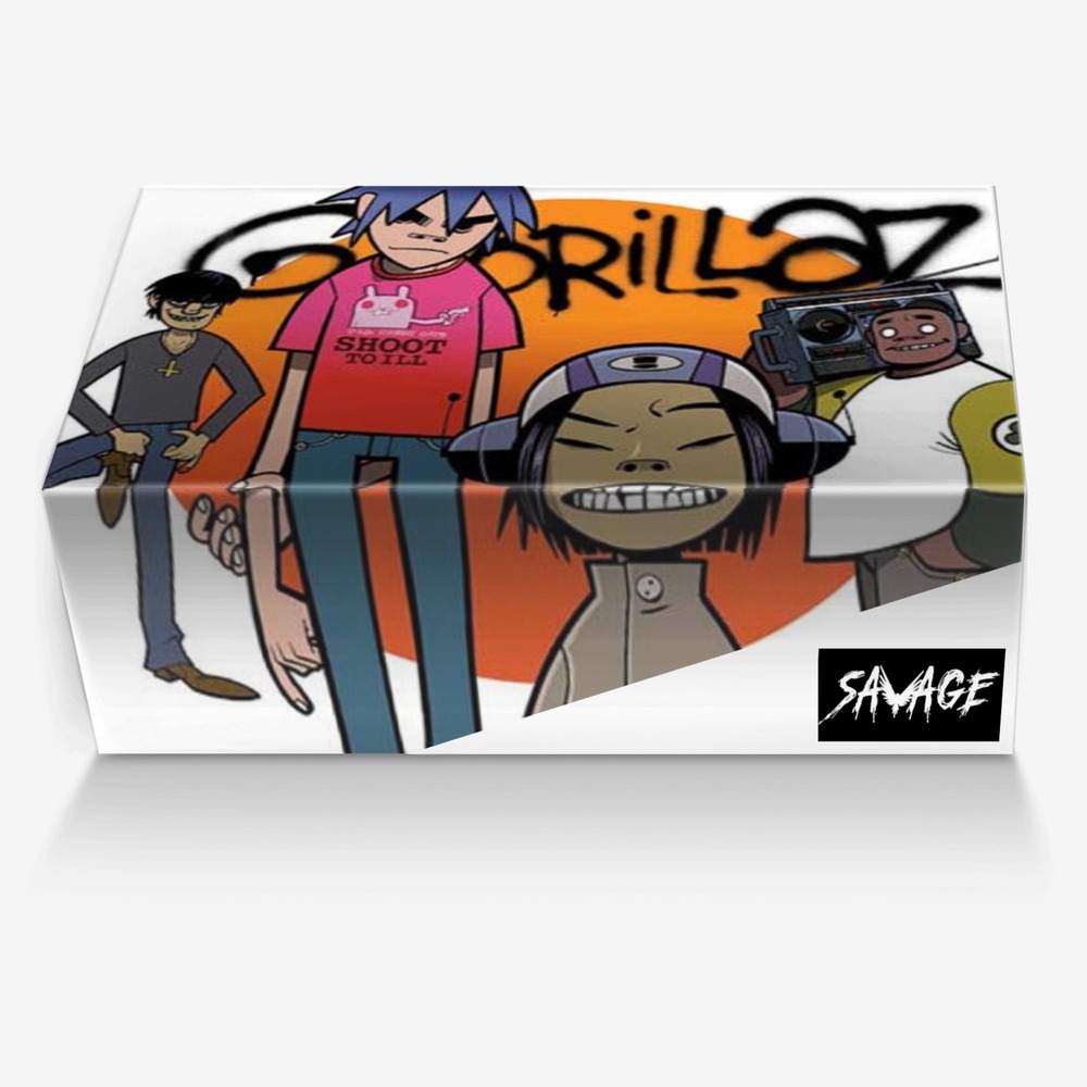Gorillaz design custom made in Italy shoes by Savannah | Box view