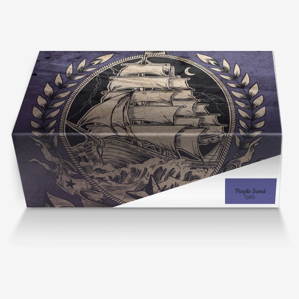 Purple Scout custom made in Italy shoes by Streeter Gehrt | Box view