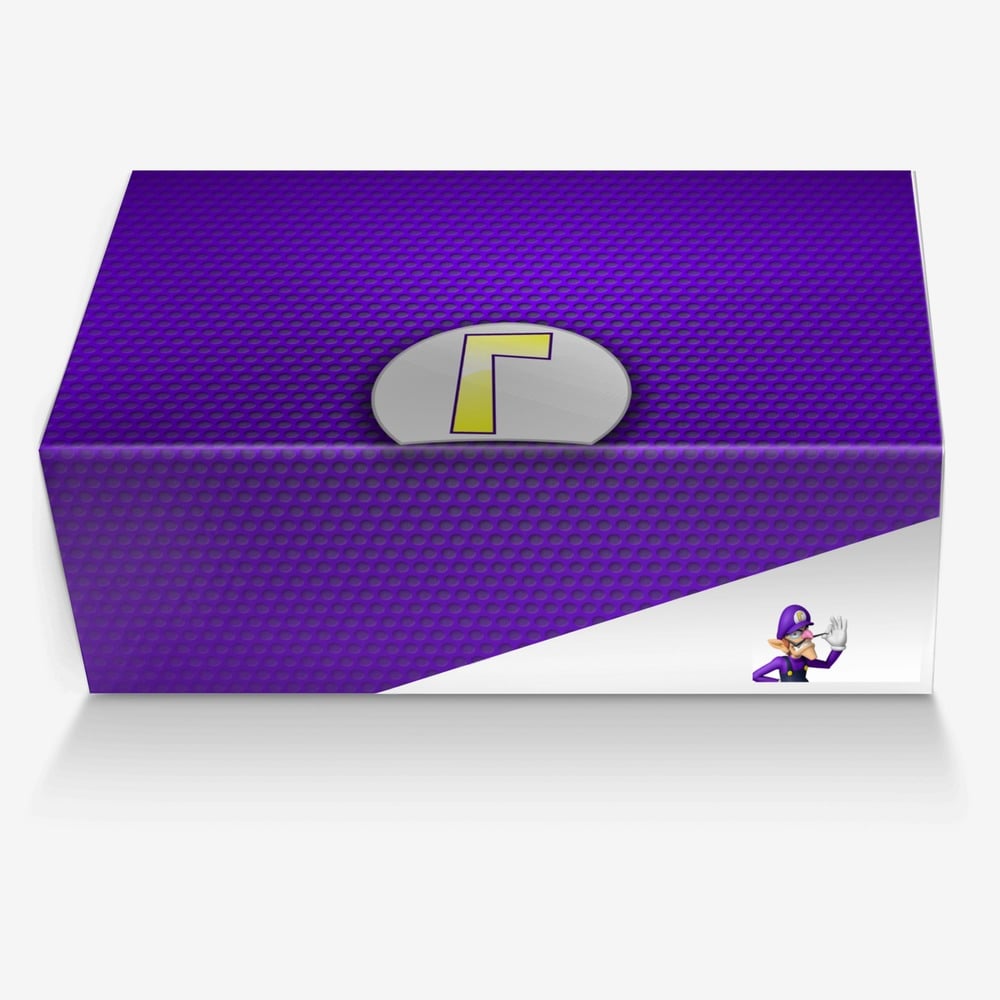 Waluigi custom made in Italy shoes by Kevin F. | Box view