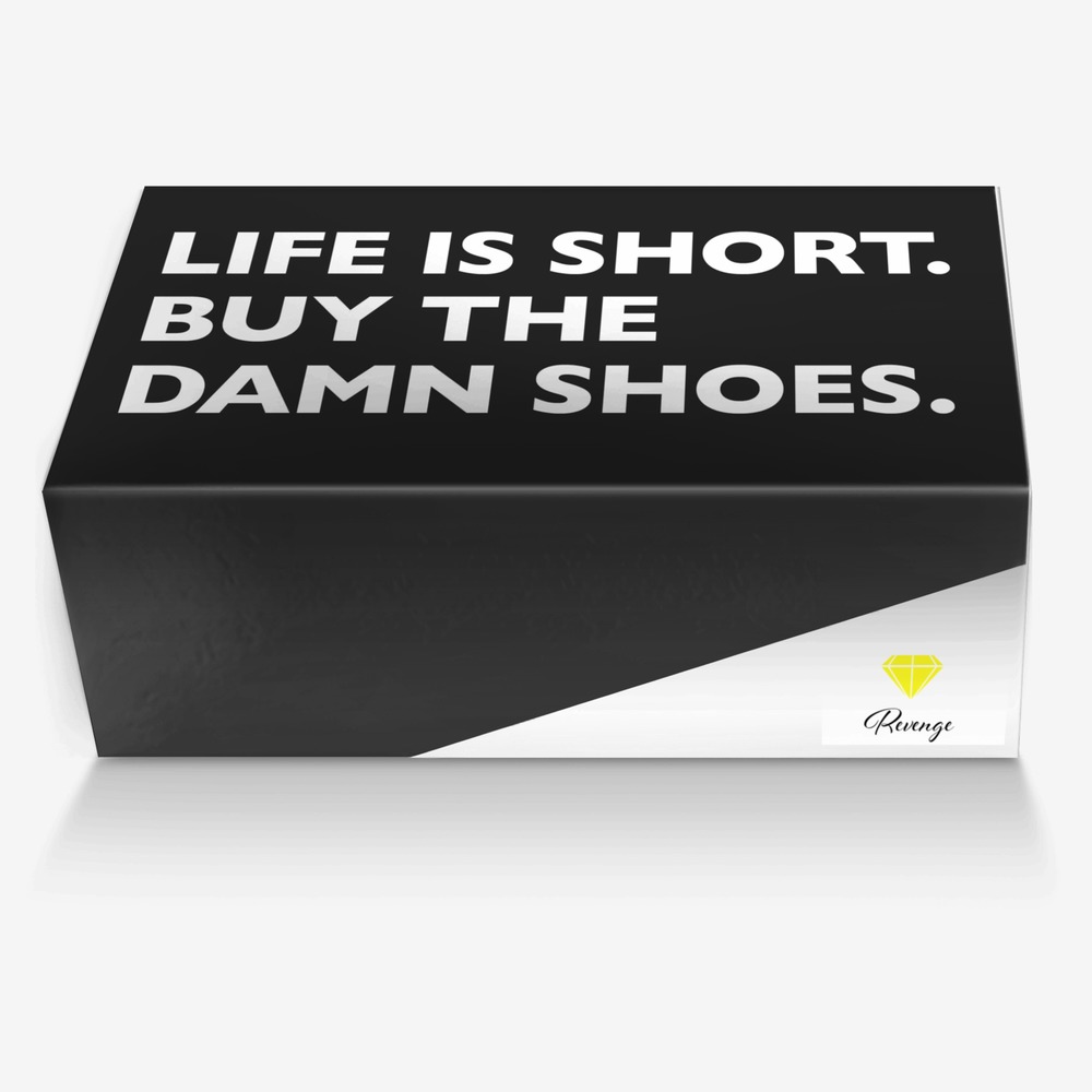Revenge custom made in Italy shoes by Shantel Nashae | Box view